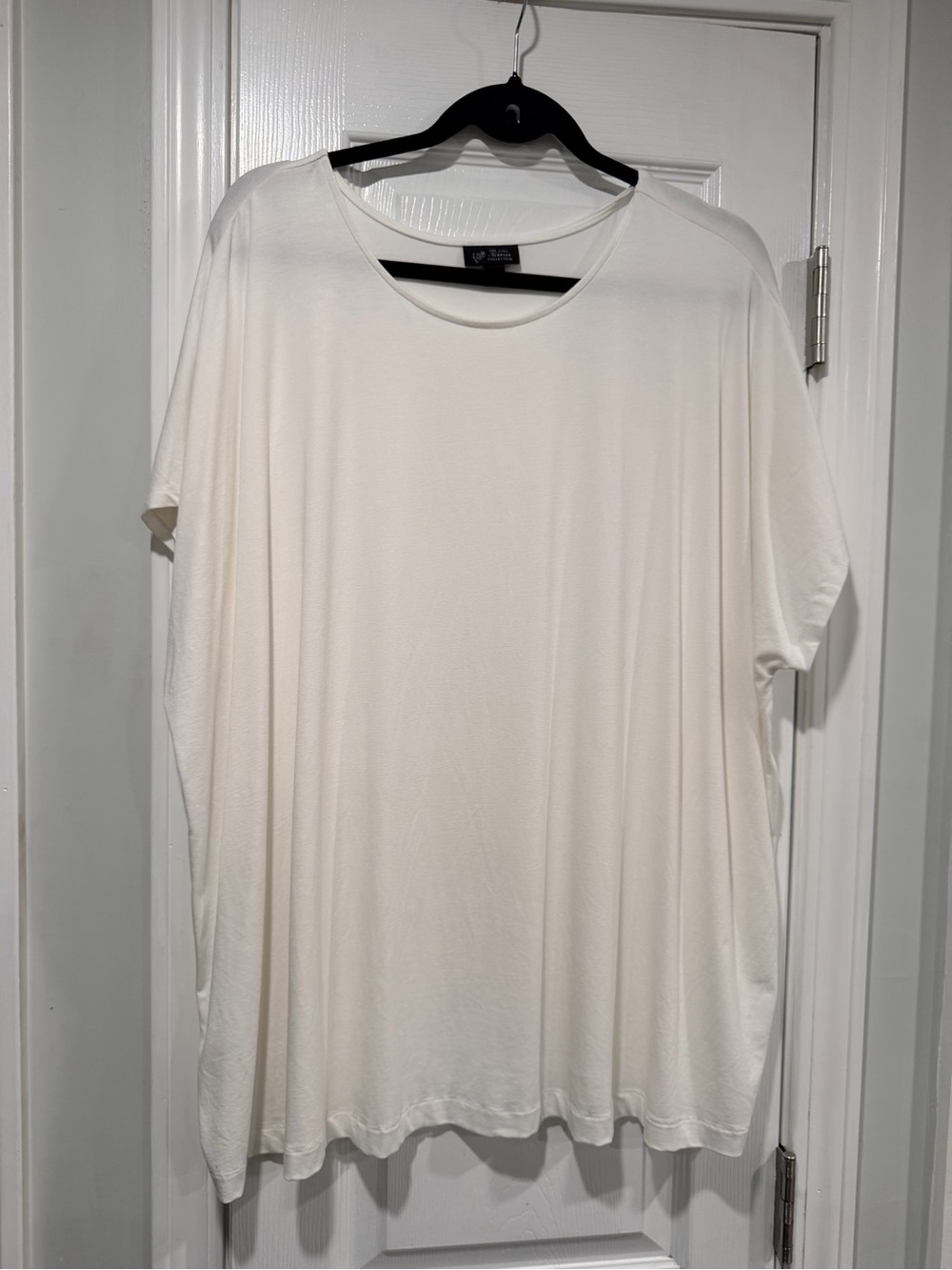 NWOT J. Jill Size 3X Wearever Ivory Scoop Neck Relaxed Short Sleeve Tee Shirt